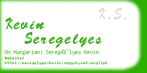 kevin seregelyes business card